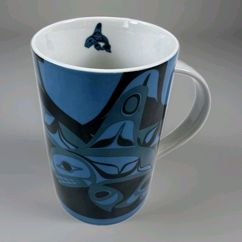 Panabo Mug Native Orca Design By Bill Helin Canadian Design Blue Good Condition